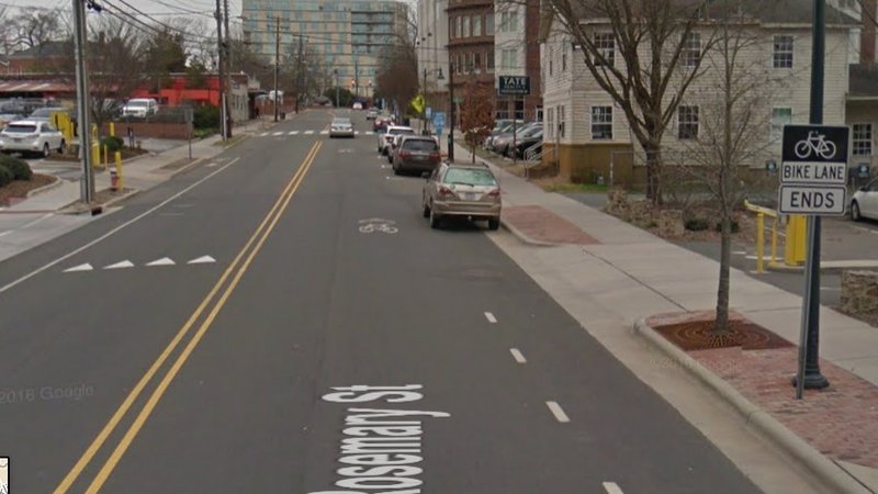 Bike lane on Rosemary Street